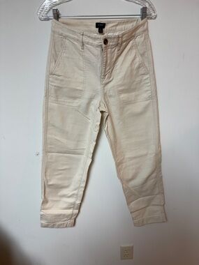 J. Crew Off-White Cropped Utility Pants